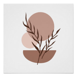Erdiges modernes botanisches Boho-Plakat Poster
