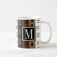 Erdiges Mudprint Stripes Muster-Monogramm