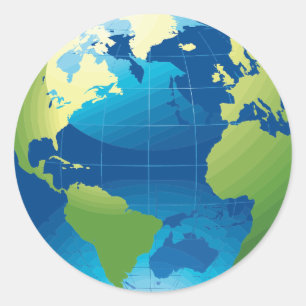 Erdkontinent-Aufkleber Runder Aufkleber