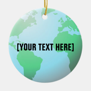 Erdkugel-Hintergrund-Gewohnheits-Text Keramik Ornament