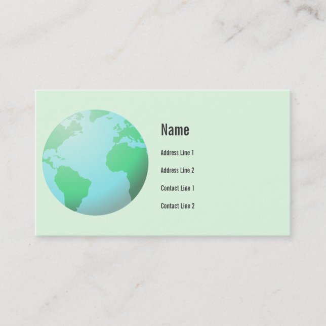 Erdkugel-Visitenkarte Visitenkarte (Vorderseite)