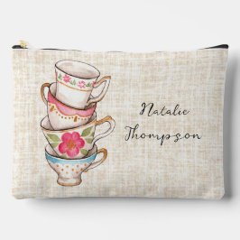 Erdkunstmalerei mit rustikalem Hintergrund Monogra Zubehörtasche