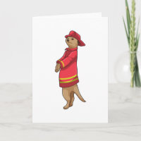 Erdmännchen als Feuerwehrmann mit Helm