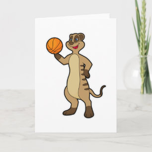 Erdmännchen beim Basketball-Sport Karte