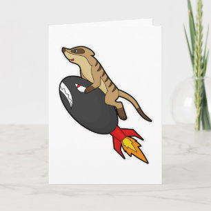 Erdmännchen beim Fliegen mit Rakete Karte