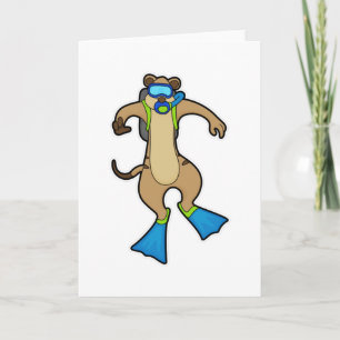 Erdmännchen beim Tauchen mit Schwimmbrille Karte