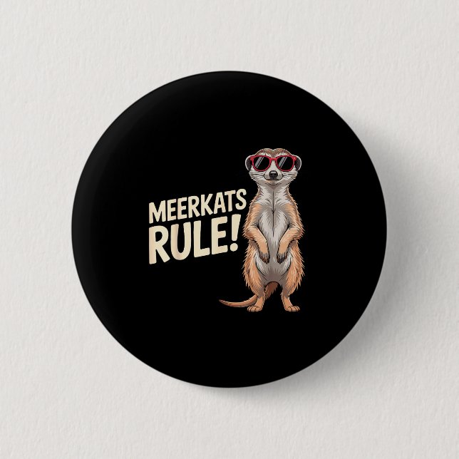 Erdmännchen-Design für Männer Frauen Kinder Zoowär Button (Vorderseite)
