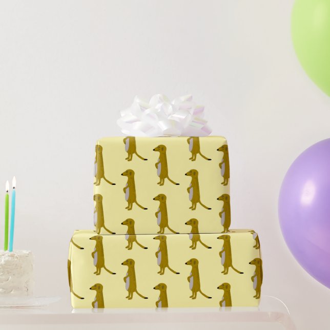 Erdmännchen-Design - Jede Hintergrundfarbe Geschenkpapier (Partygeschenke)