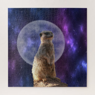 Erdmännchen in der blauen Vollmondnacht, Puzzle