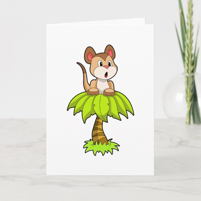 Erdmännchen mit Baum Karte (Vorderseite)