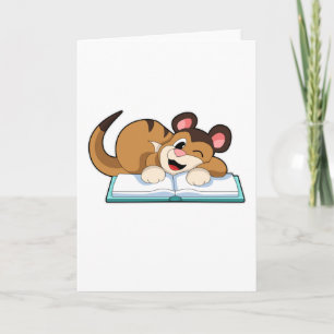 Erdmännchen mit Buch Karte