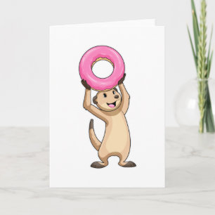 Erdmännchen mit Donut Karte
