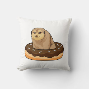 Erdmännchen mit Donut Kissen