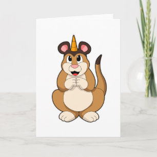 Erdmännchen mit Horn Karte