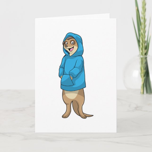 Erdmännchen mit Kapuzenpullover Karte (Vorderseite)