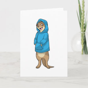 Erdmännchen mit Kapuzenpullover Karte
