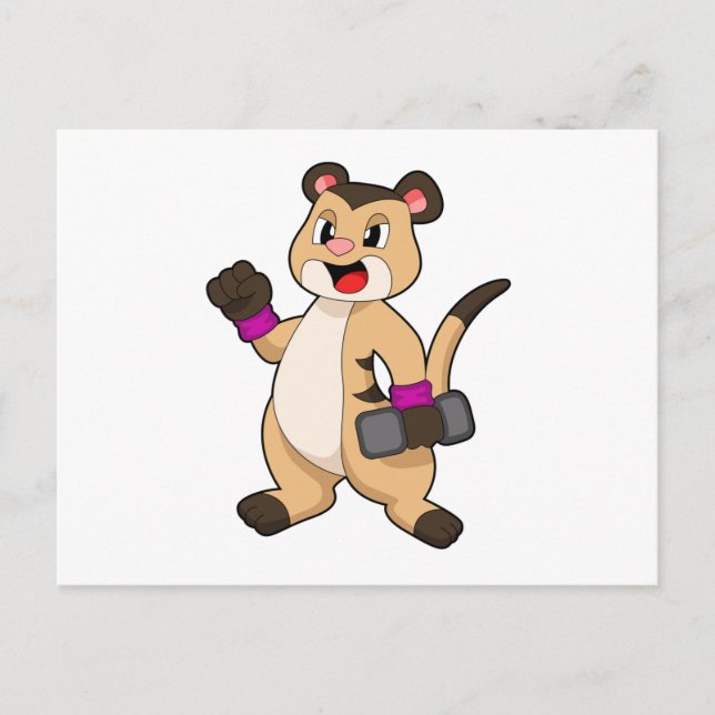 Erdmännchen mit Kurzhantel Postkarte (Vorderseite)