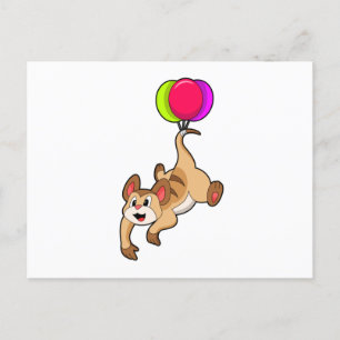 Erdmännchen mit Luftballon Postkarte