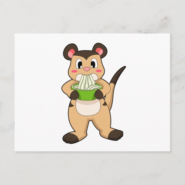Erdmännchen mit Ramen Postkarte (Vorderseite)