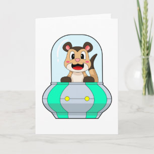 Erdmännchen mit U-Boot Karte