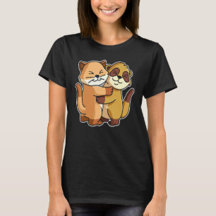 Erdmännchen Und Katze Süße Tiere Für Frauen Tierum T-Shirt