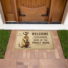 Erdmännchen Welcome personalisierbar für Familie Fußmatte