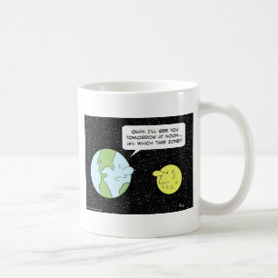 Erdmondmittag der Zeitzone Tasse