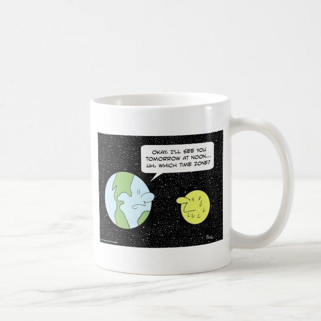 Erdmondmittag der Zeitzone Tasse (Rechts)