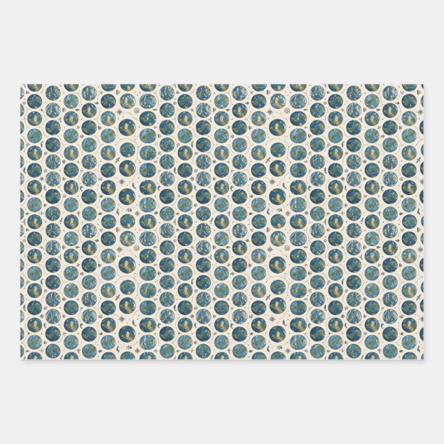 Erdmuster Geschenkpapier Set (Vorderseite)