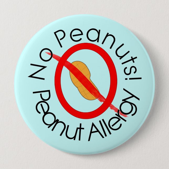 Erdnuss-Allergie-Button-Blau Button (Vorderseite)
