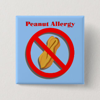 Erdnuss-Allergie-Button im Blau Button