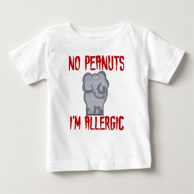 Erdnuss-Allergie-Elefant Baby T-shirt (Vorderseite)