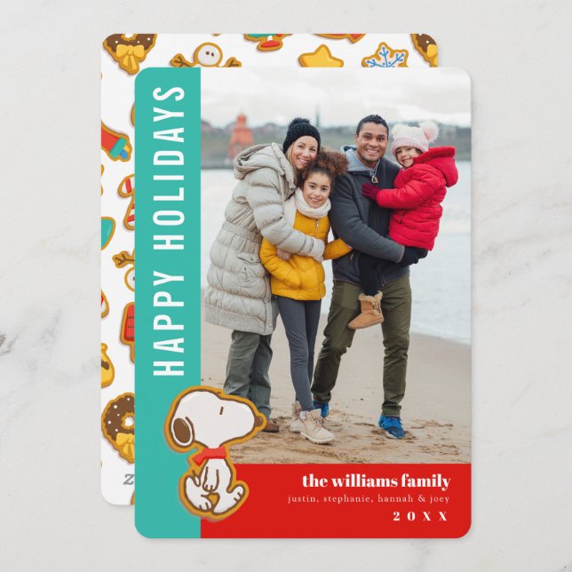 Erdnuss-Gingerbread-Weihnachten Feiertagskarte (Vorne/Hinten)