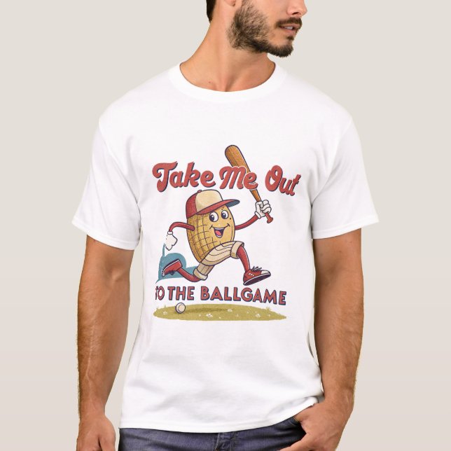 Erdnuss im Bat: Baseballspass T-Shirt (Vorderseite)