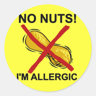 Erdnuss Nüsse Ich bin allergisch Runder Aufkleber