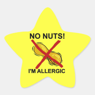 Erdnuss Nüsse Ich bin allergisch Stern-Aufkleber