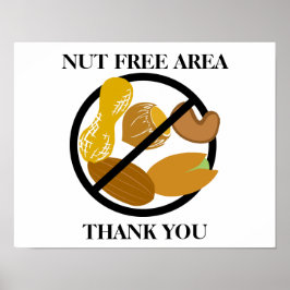 Erdnuss- und Baummanusfreie Zone für Schule oder B Poster