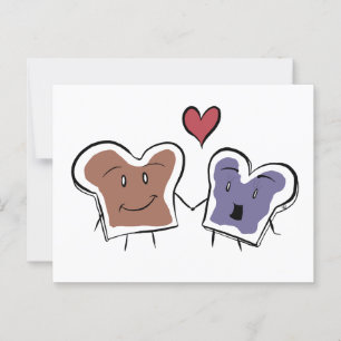 Erdnussbutter & Gelee Postkarte