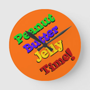 Erdnussbutter-Gelee-Stempeluhr Runde Wanduhr