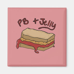Erdnussbutter-Jelly-Magent-Nostalgie-Illustration Magnet