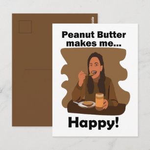 Erdnussbutter Macht Mich Glücklich Geburtstagsfeie Postkarte