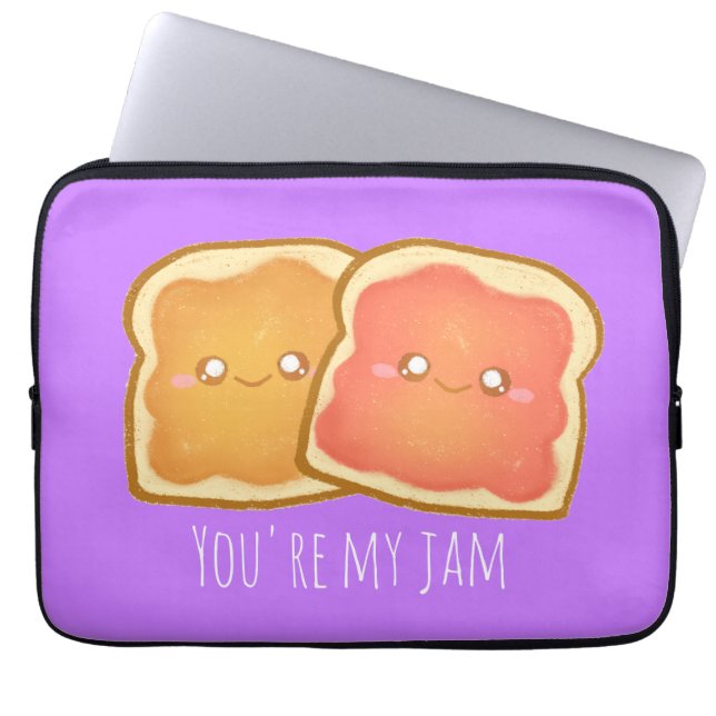Erdnussbutter und Erdbeere Jelly Toast Laptopschutzhülle (Vorderseite)