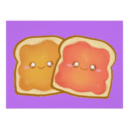 Erdnussbutter und Erdbeere Jelly Toast Poster