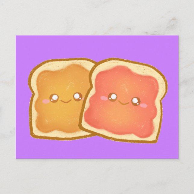 Erdnussbutter und Erdbeere Jelly Toast Postkarte (Vorderseite)
