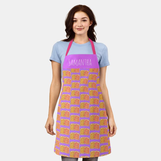 Erdnussbutter und Erdbeere Jelly Toast Schürze (Getragen)