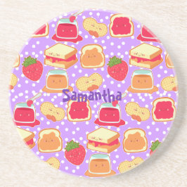 Erdnussbutter und Erdbeerjelly Getränkeuntersetzer