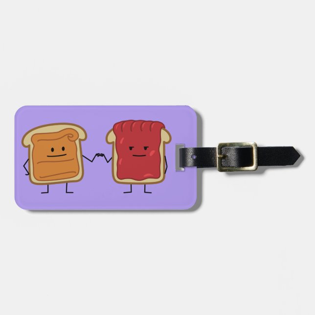 Erdnussbutter und Gelee-Faust stoßen Freundtoast Gepäckanhänger (Vorderseite horizontal)