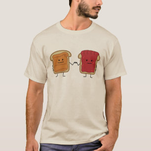 Erdnussbutter und Gelee-Faust stoßen Freundtoast T-Shirt
