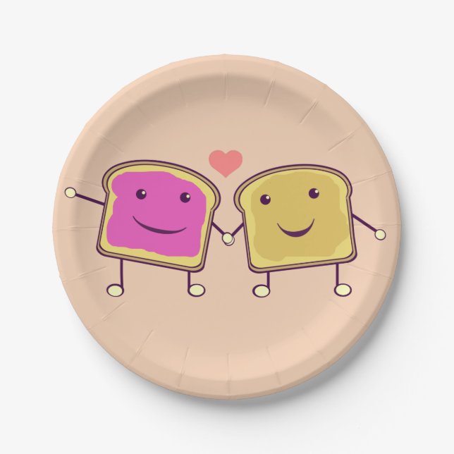 Erdnussbutter-und Gelee-Kumpel Pappteller (Vorderseite)
