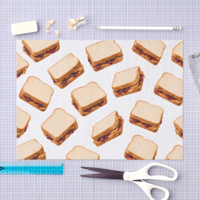 Erdnussbutter- und Gelee-Sandwich Seidenpapier (Handwerk)